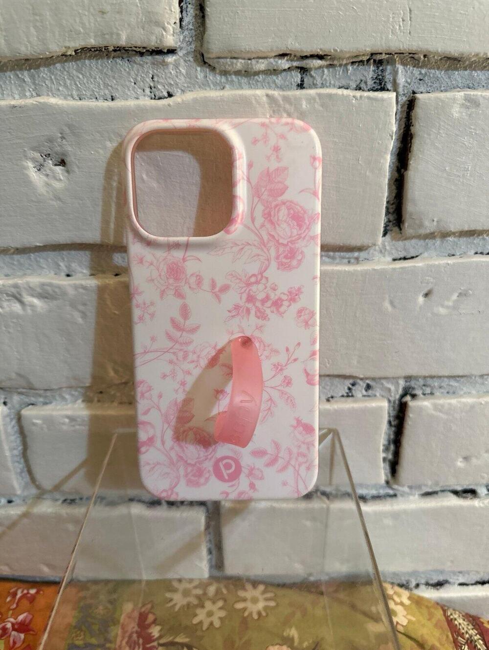 Loopy Pink Toile Case IPhone 14 Pro Max Pink Toile Roses